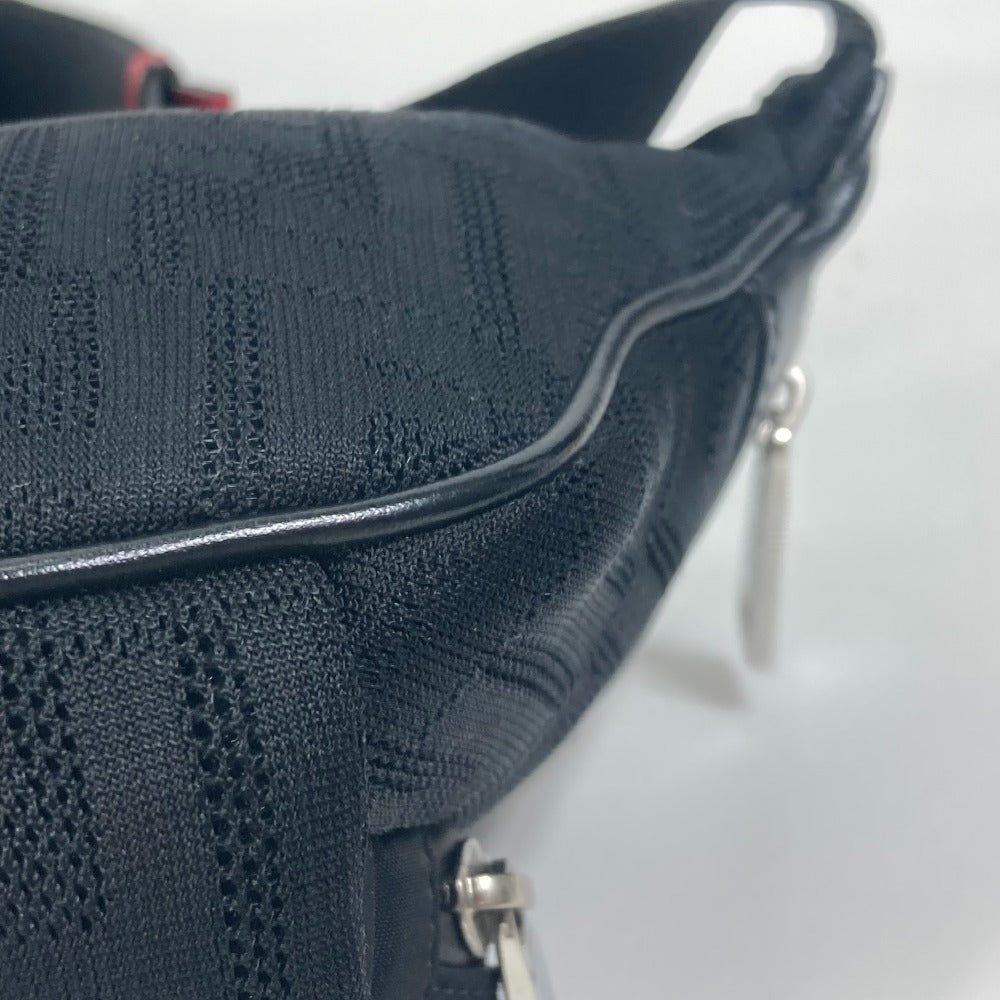 FENDI Sling bag 7VA483 polyamide/leather black Crossbody Shoulder Bag Zucca mesh mens Used Authentic