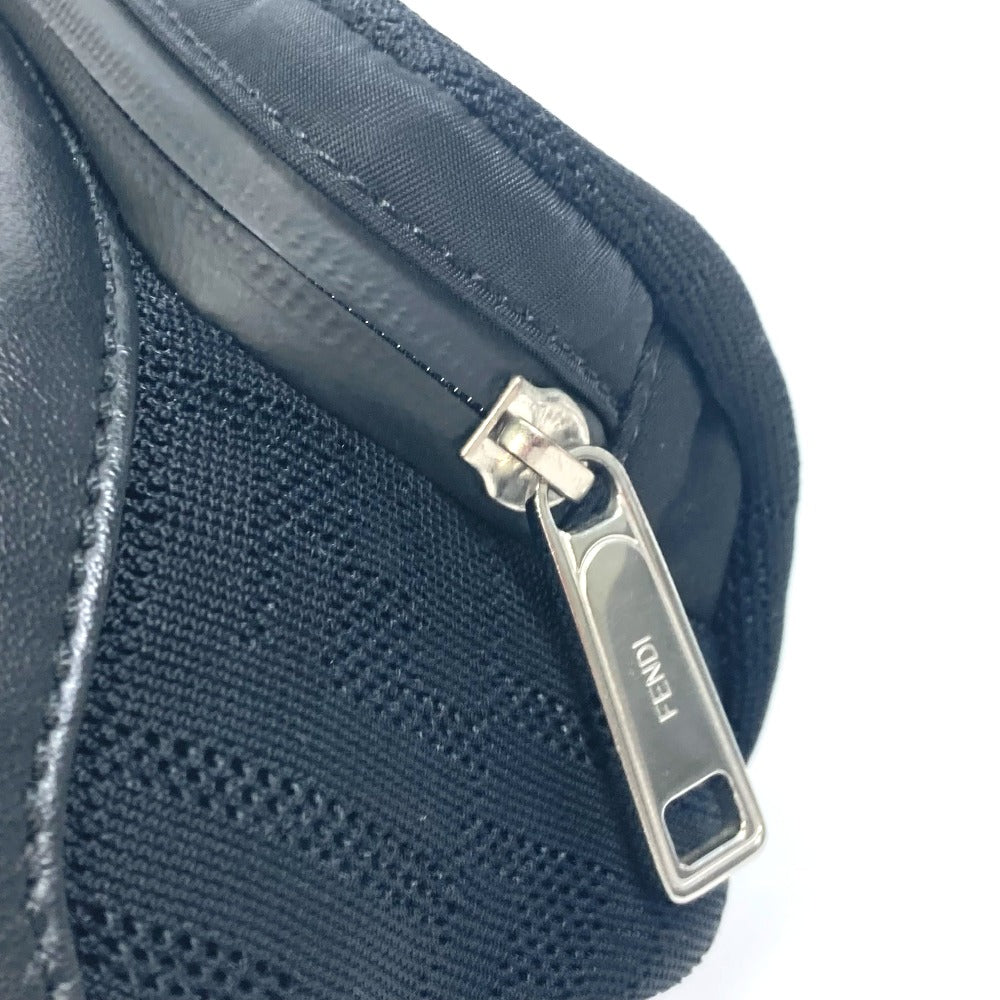 FENDI Sling bag 7VA483 polyamide/leather black Crossbody Shoulder Bag Zucca mesh mens Used Authentic