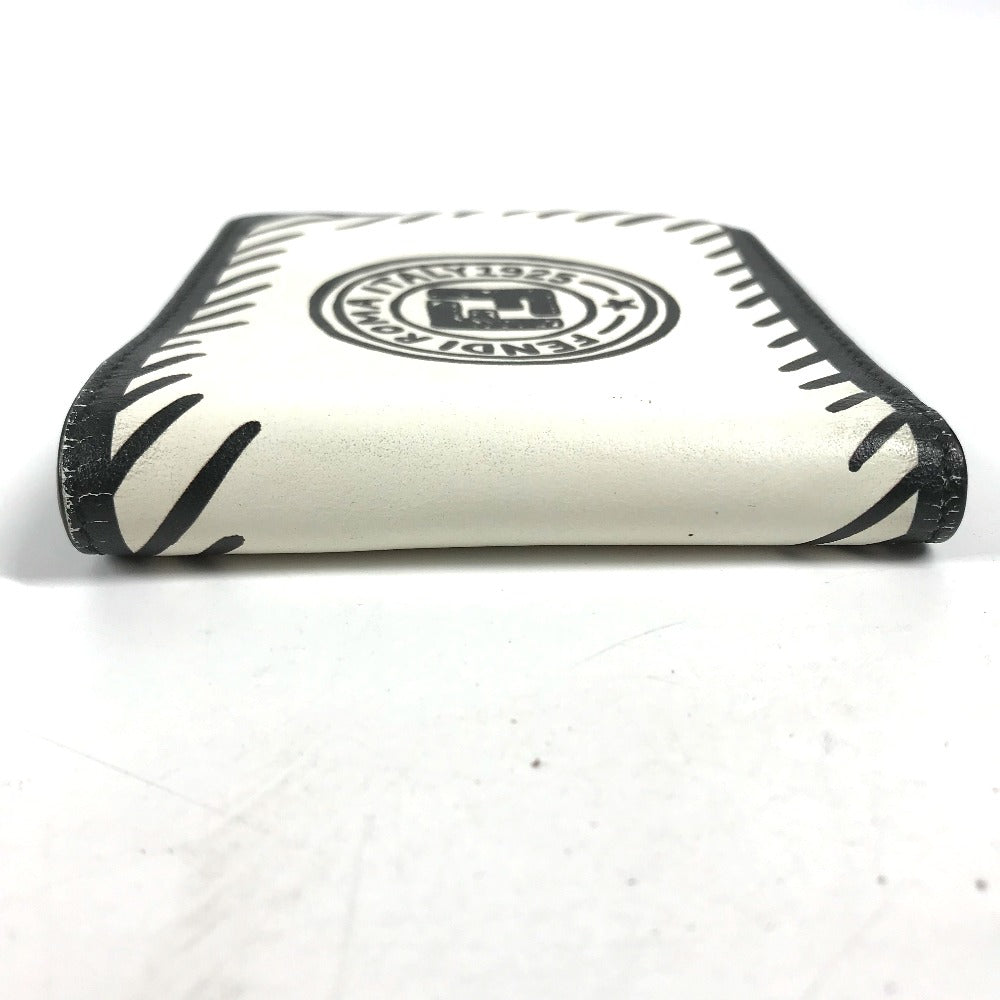 FENDI Folded wallet 7M0169 leather white Compact wallet Joshua Vides Collaboration