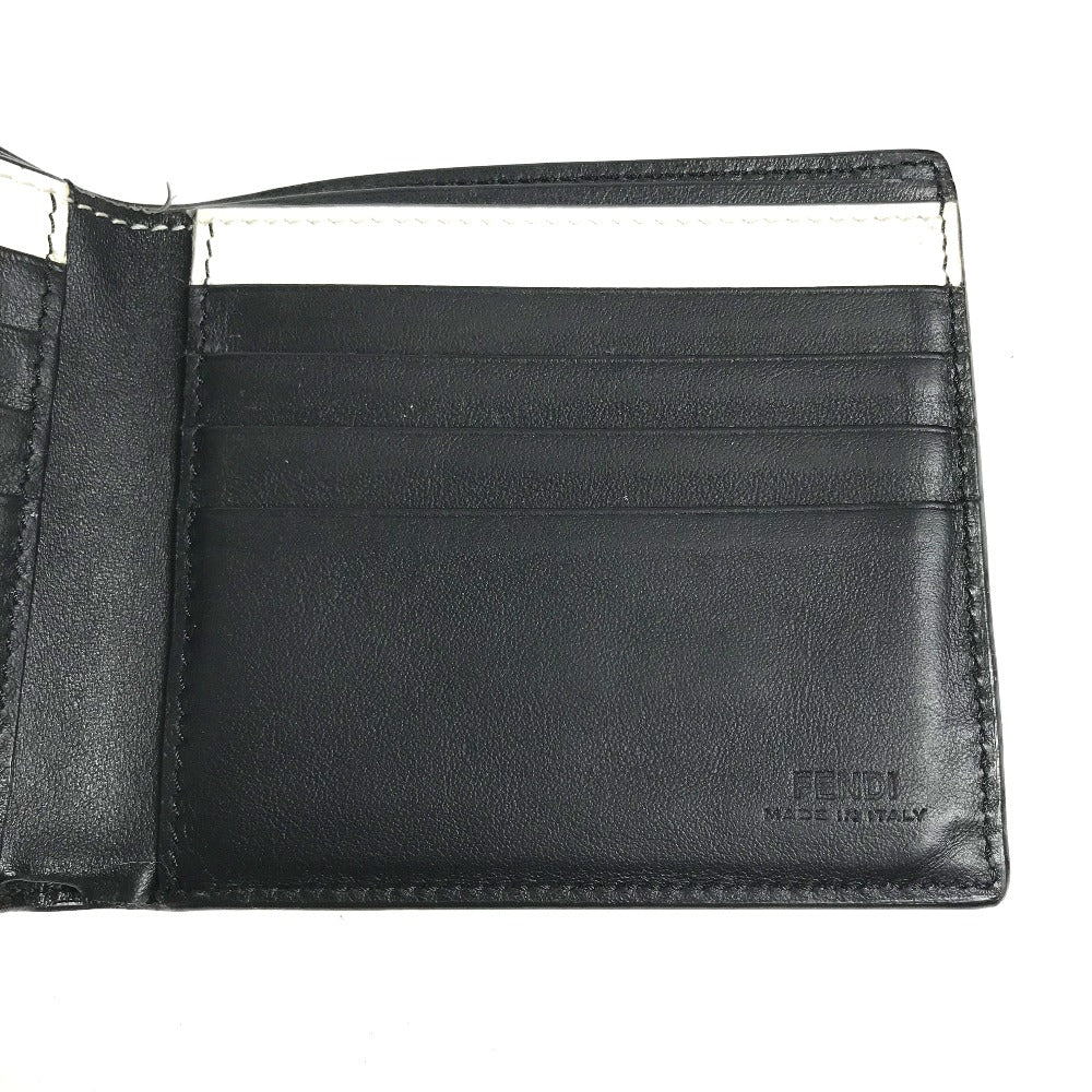 FENDI Folded wallet 7M0169 leather white Compact wallet Joshua Vides Collaboration