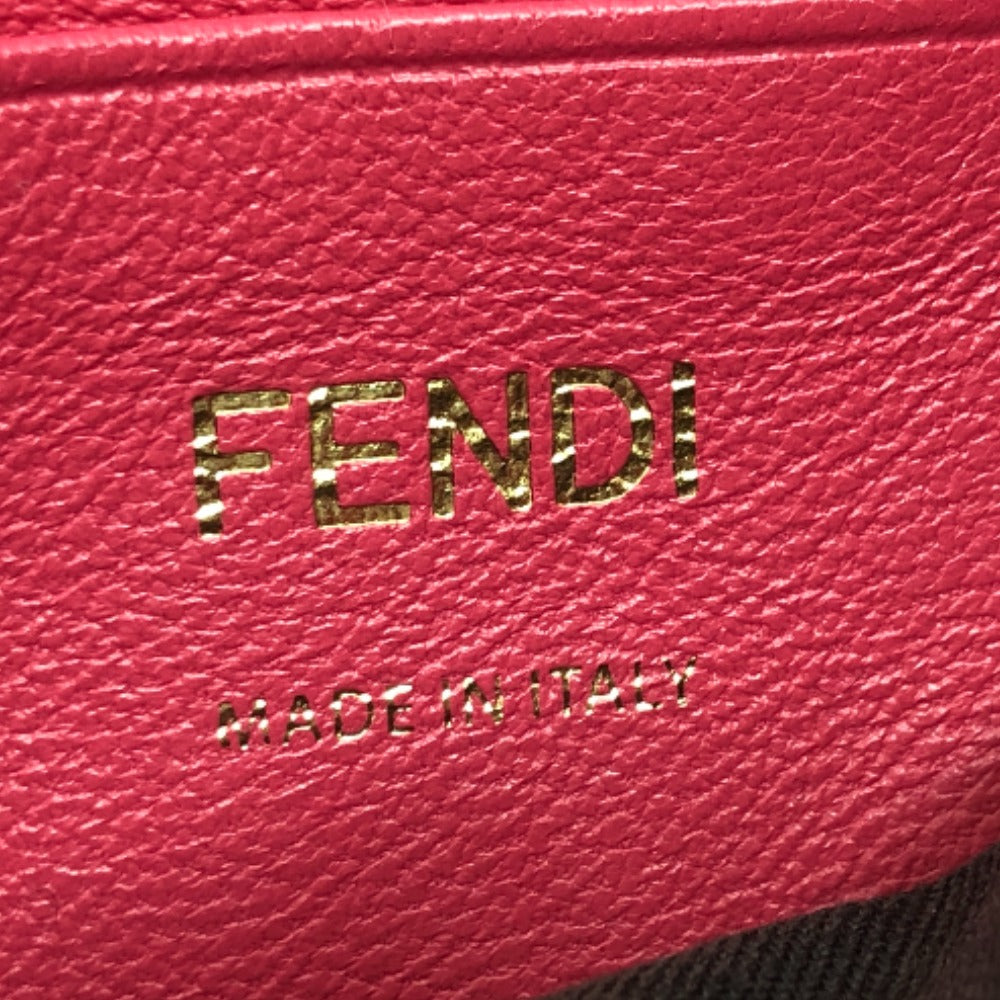 FENDI Shoulder Bag 8BS017 lambskin pink FF baguette small Women Used Authentic