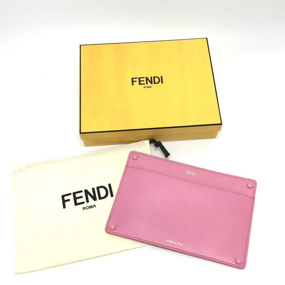 FENDI Pouch 7AR907 leather pink Peek-a-boo bag-in