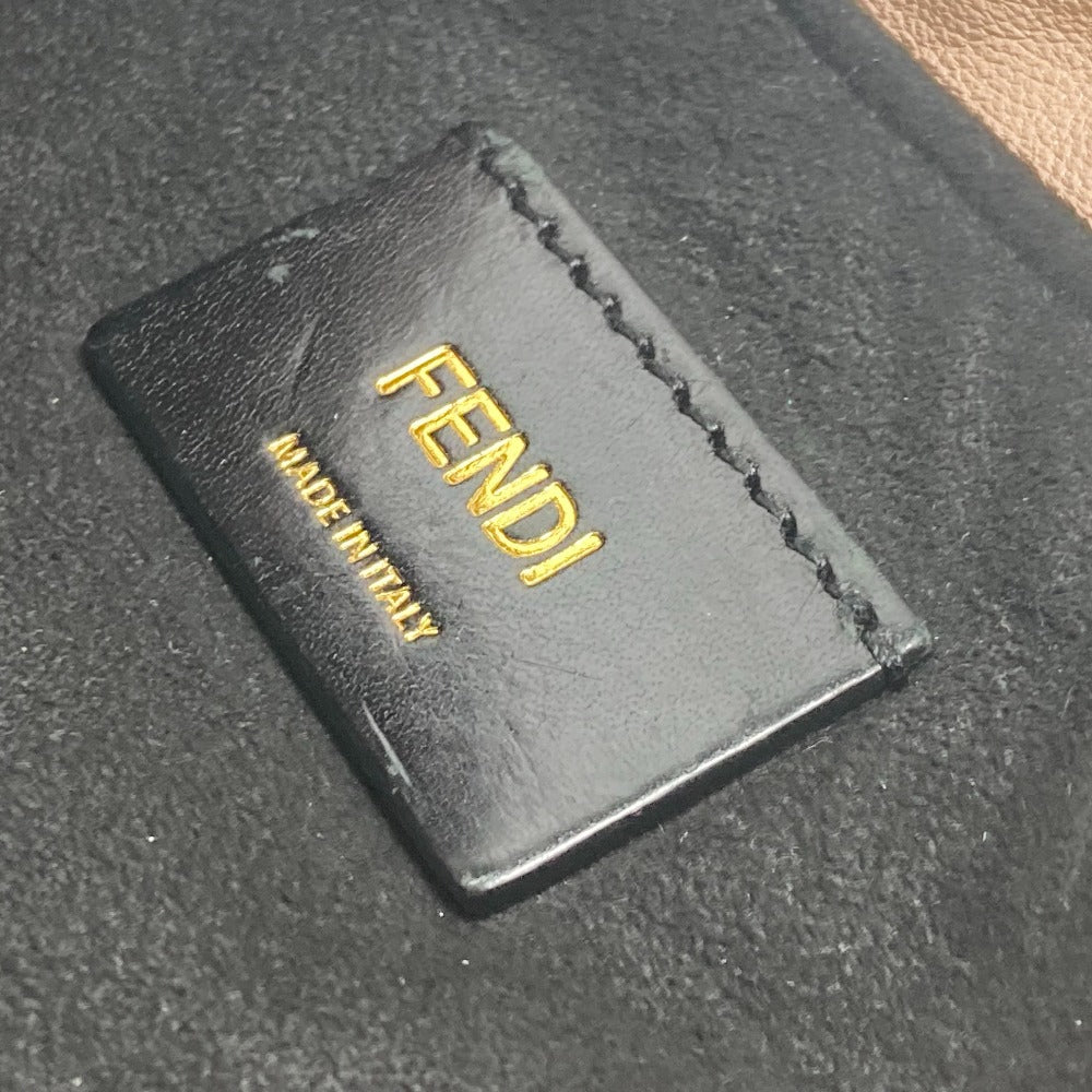 FENDI Shoulder Bag 8BT337 leather pink Drawstring Pochette Pouch Crossbody pack slim clutch small Women Used Authentic