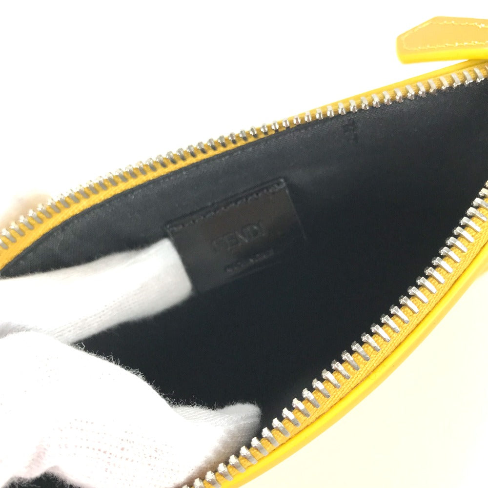 FENDI Clutch bag 7N0114 leather yellow logo
