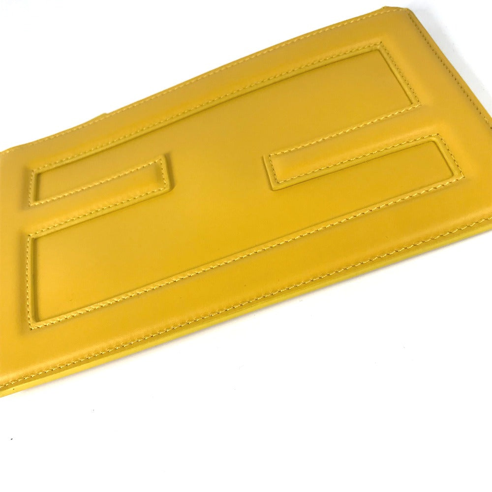 FENDI Clutch bag 7N0114 leather yellow logo