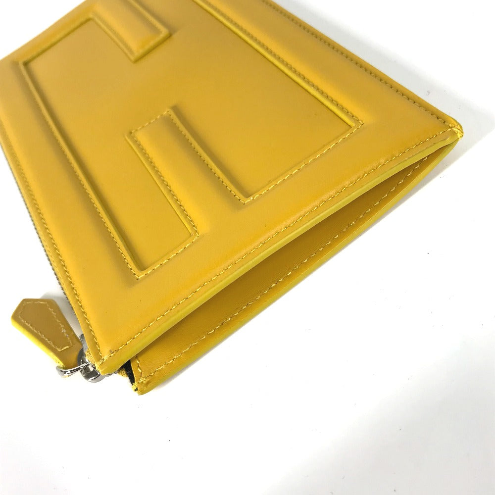 FENDI Clutch bag 7N0114 leather yellow logo