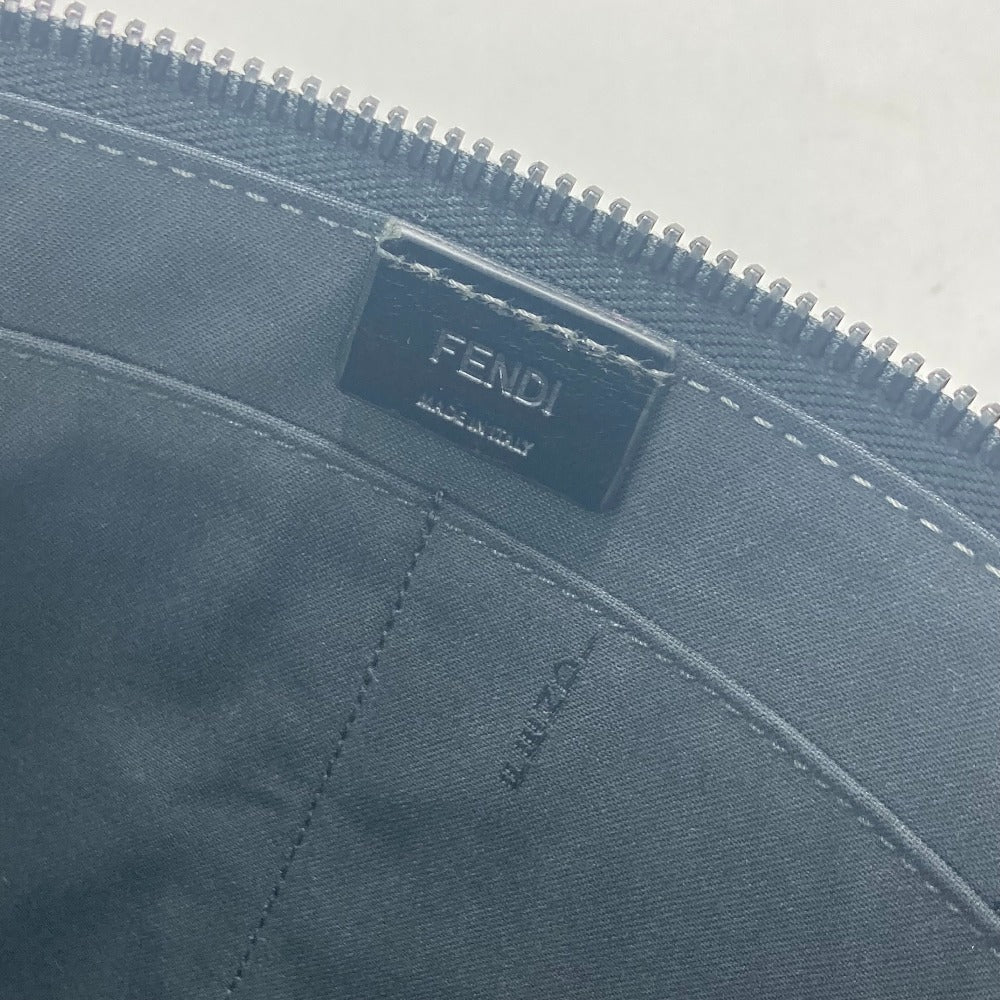 FENDI Clutch bag 7M0237 leather gray Zip