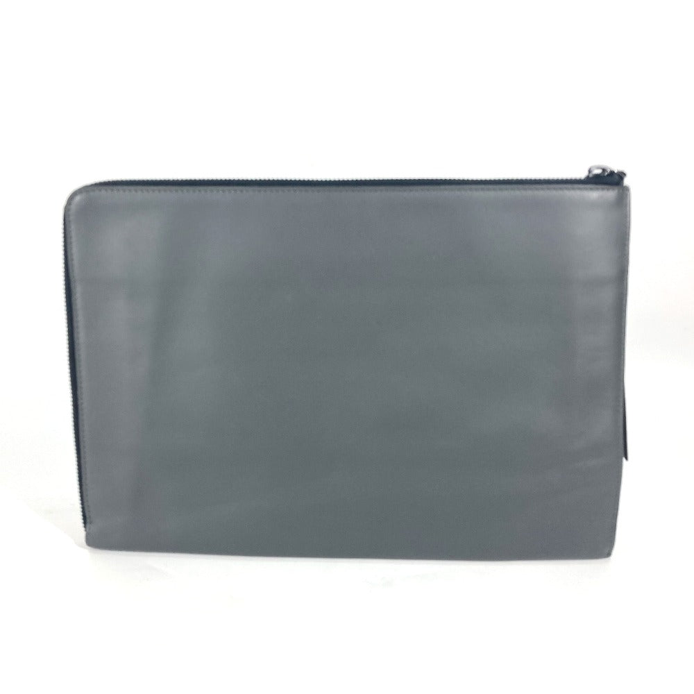 FENDI Clutch bag 7M0237 leather gray Zip