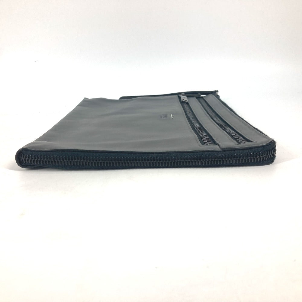 FENDI Clutch bag 7M0237 leather gray Zip