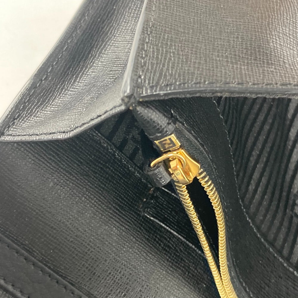 FENDI Clutch bag 8M0312 leather black flap To joule