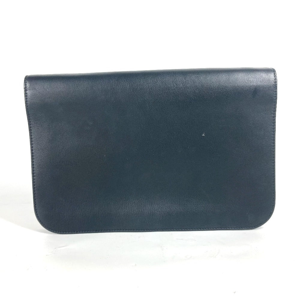 FENDI Clutch bag 8M0312 leather black flap To joule