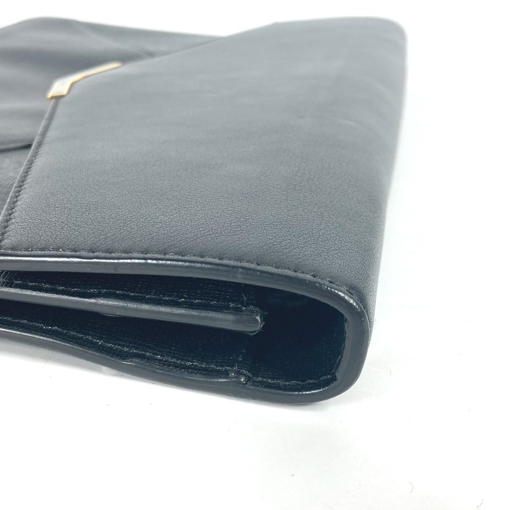 FENDI Clutch bag 8M0312 leather black flap To joule