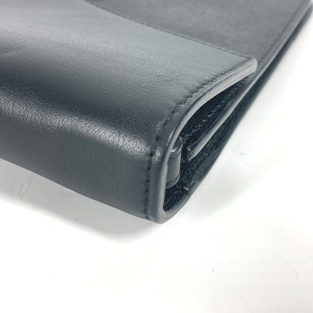 FENDI Clutch bag 8M0312 leather black flap To joule