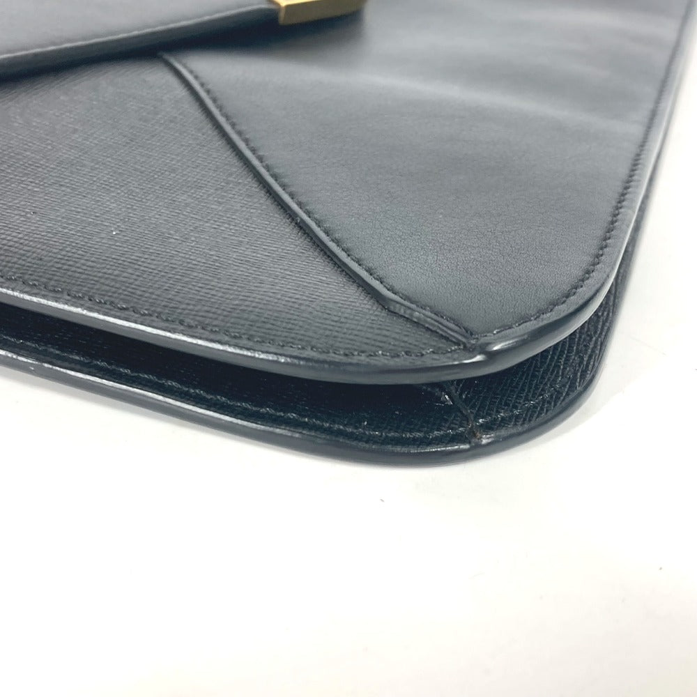 FENDI Clutch bag 8M0312 leather black flap To joule