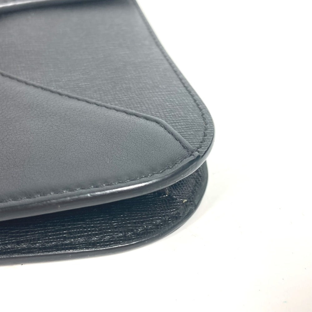FENDI Clutch bag 8M0312 leather black flap To joule