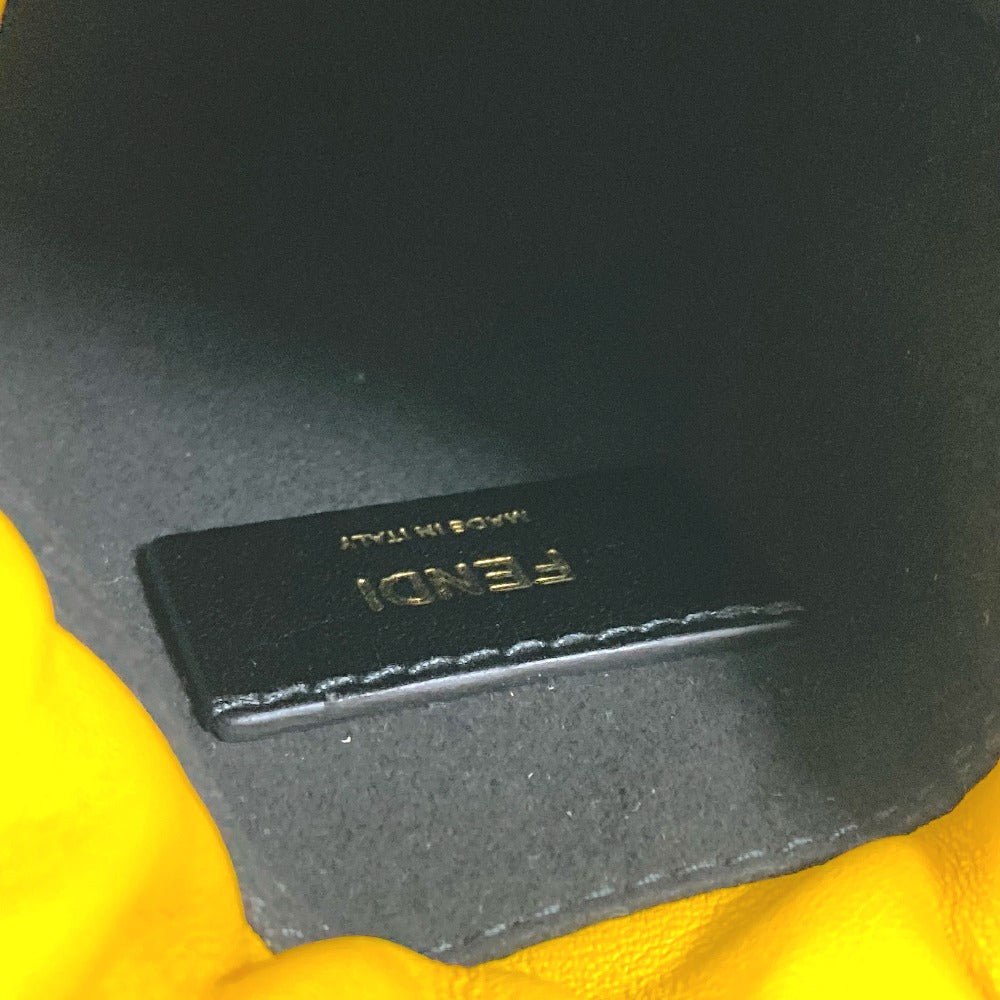 FENDI Pouch 7AR898 leather yellow Phone holder Phone pouch logo