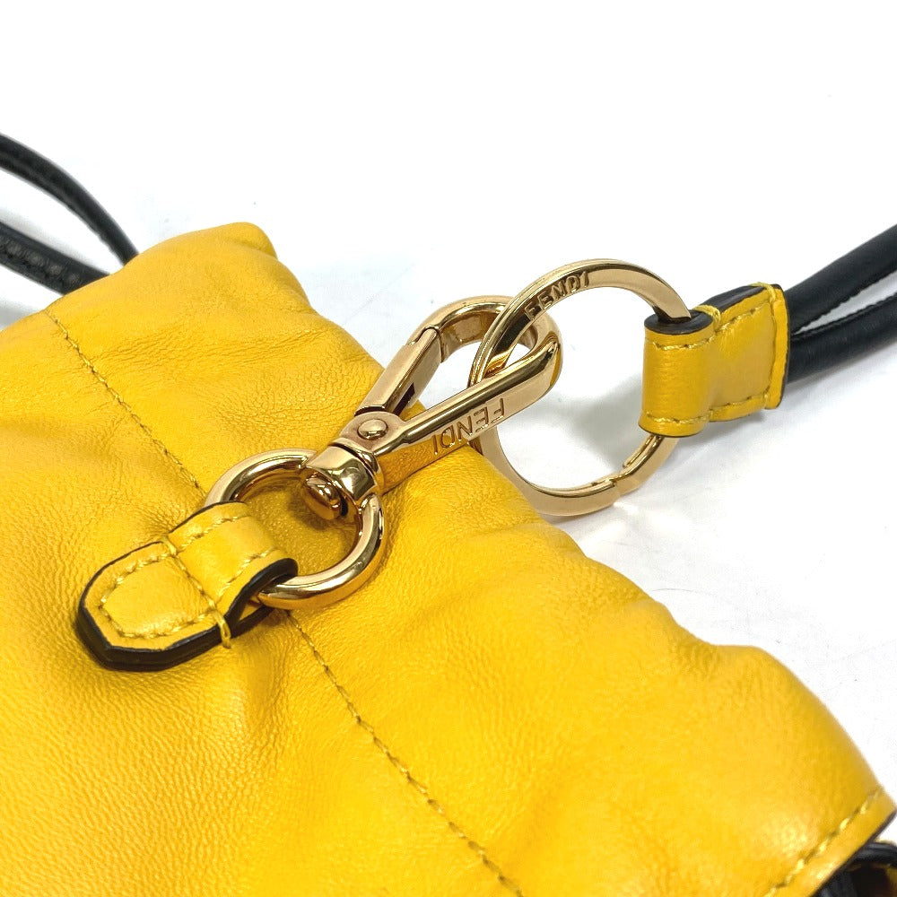 FENDI Pouch 7AR898 leather yellow Phone holder Phone pouch logo