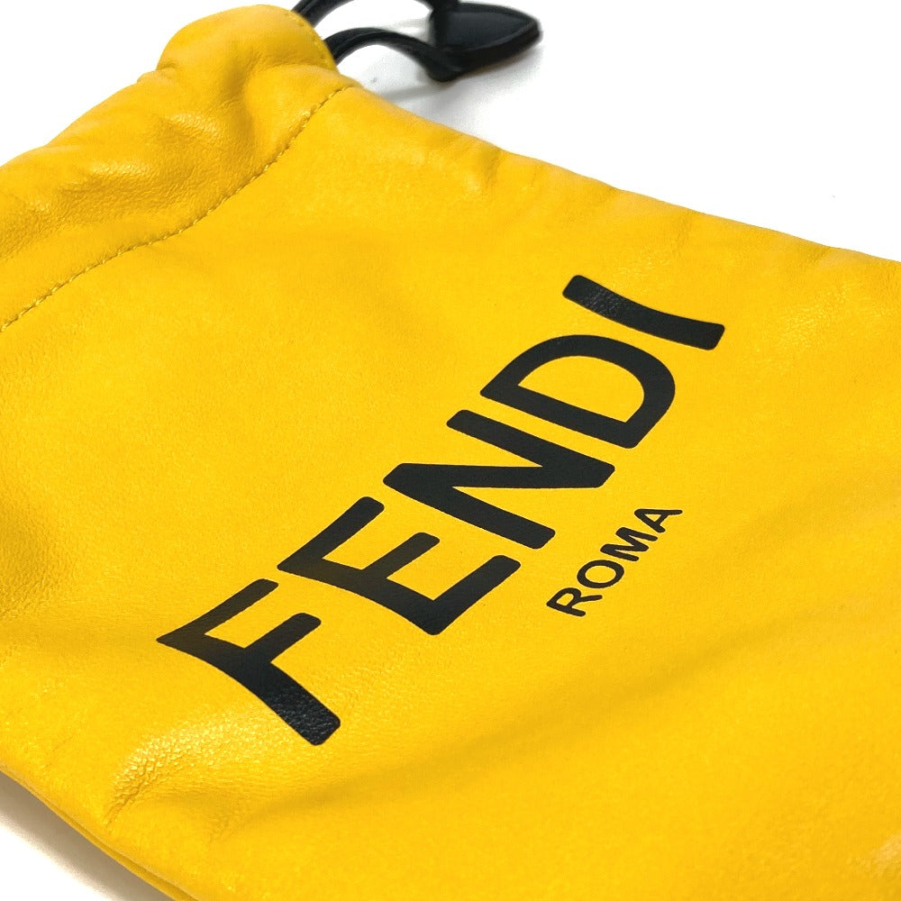 FENDI Pouch 7AR898 leather yellow Phone holder Phone pouch logo