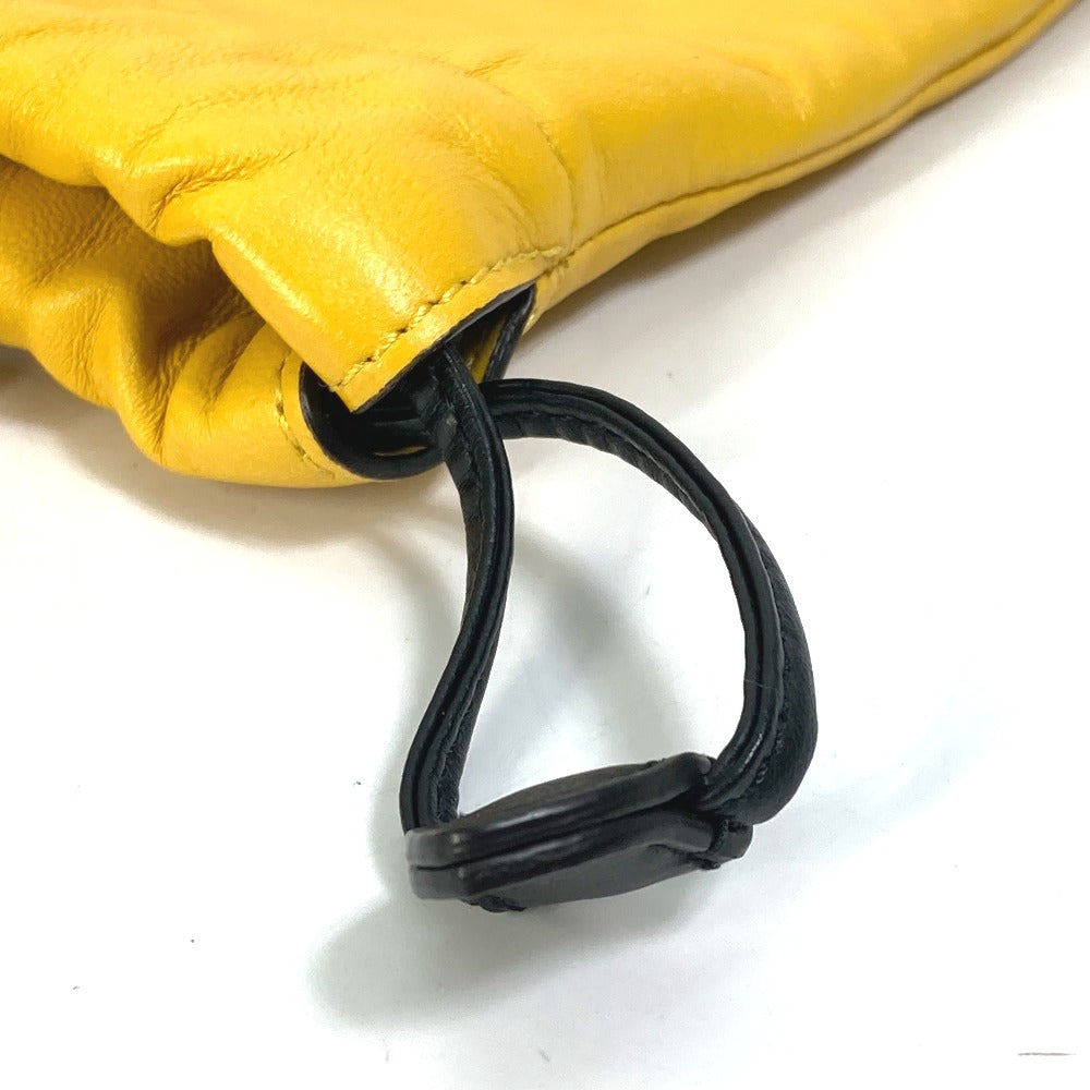FENDI Pouch 7AR898 leather yellow Phone holder Phone pouch logo