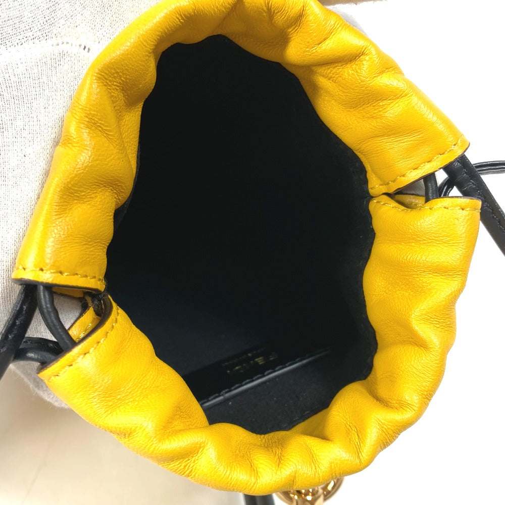 FENDI Pouch 7AR898 leather yellow Phone holder Phone pouch logo