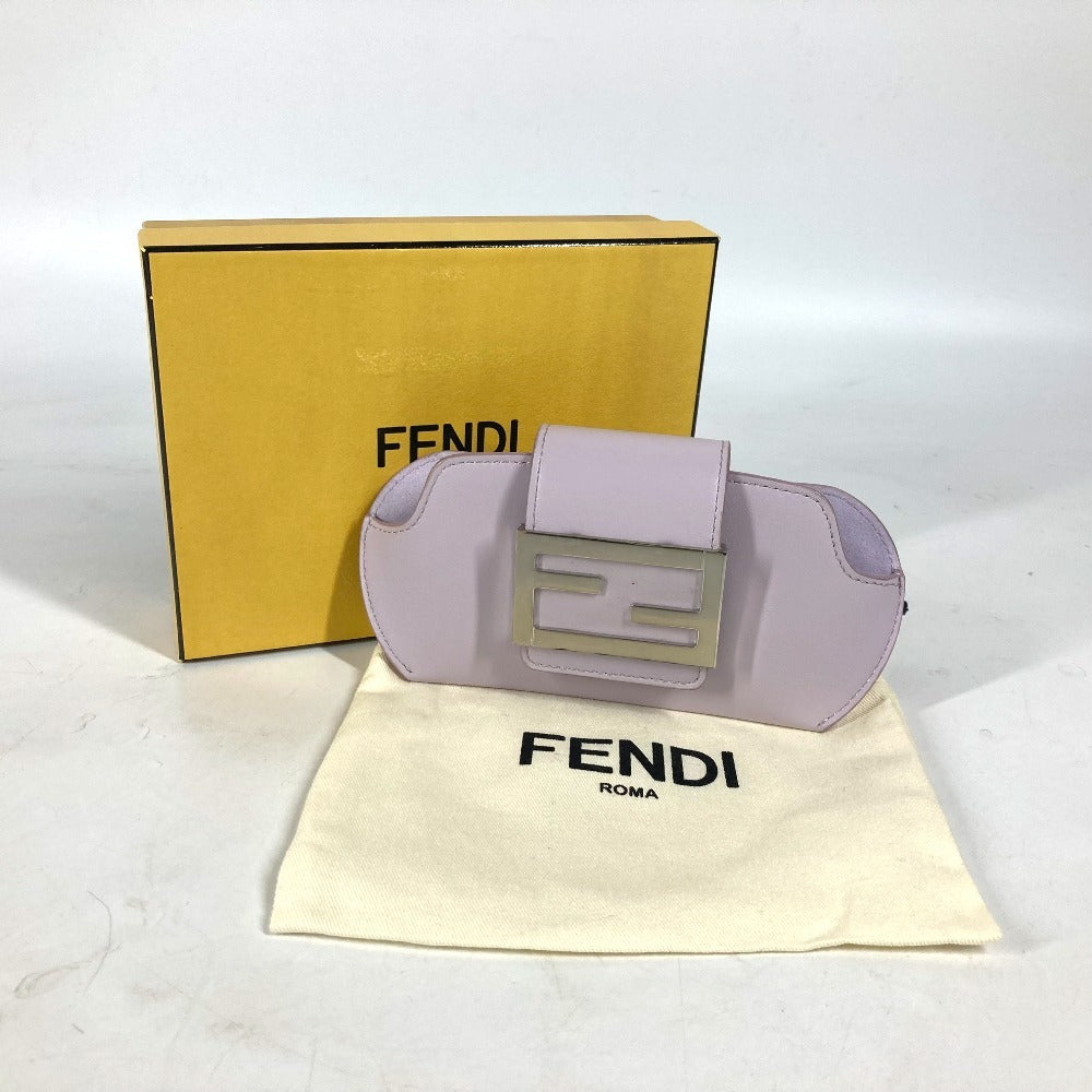 FENDI Pouch 7AS069 leather Light purple Eyewear Glasses Sunglasses Case FF logo glasses case