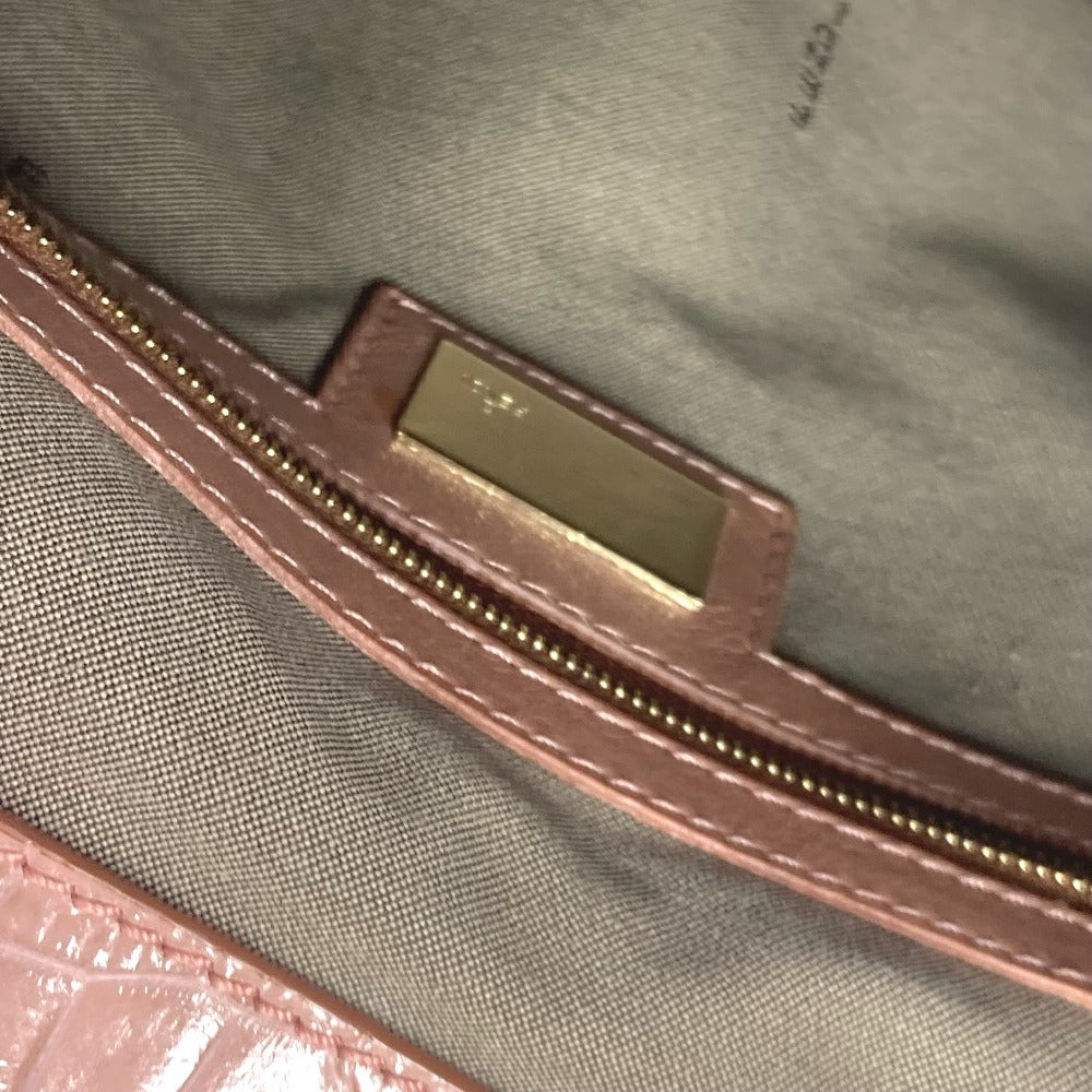 FENDI Tote Bag leather pink Turn lock