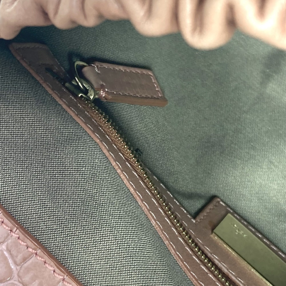 FENDI Tote Bag leather pink Turn lock