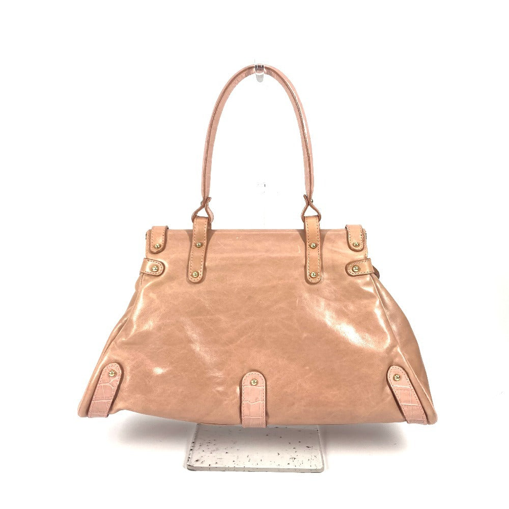 FENDI Tote Bag leather pink Turn lock