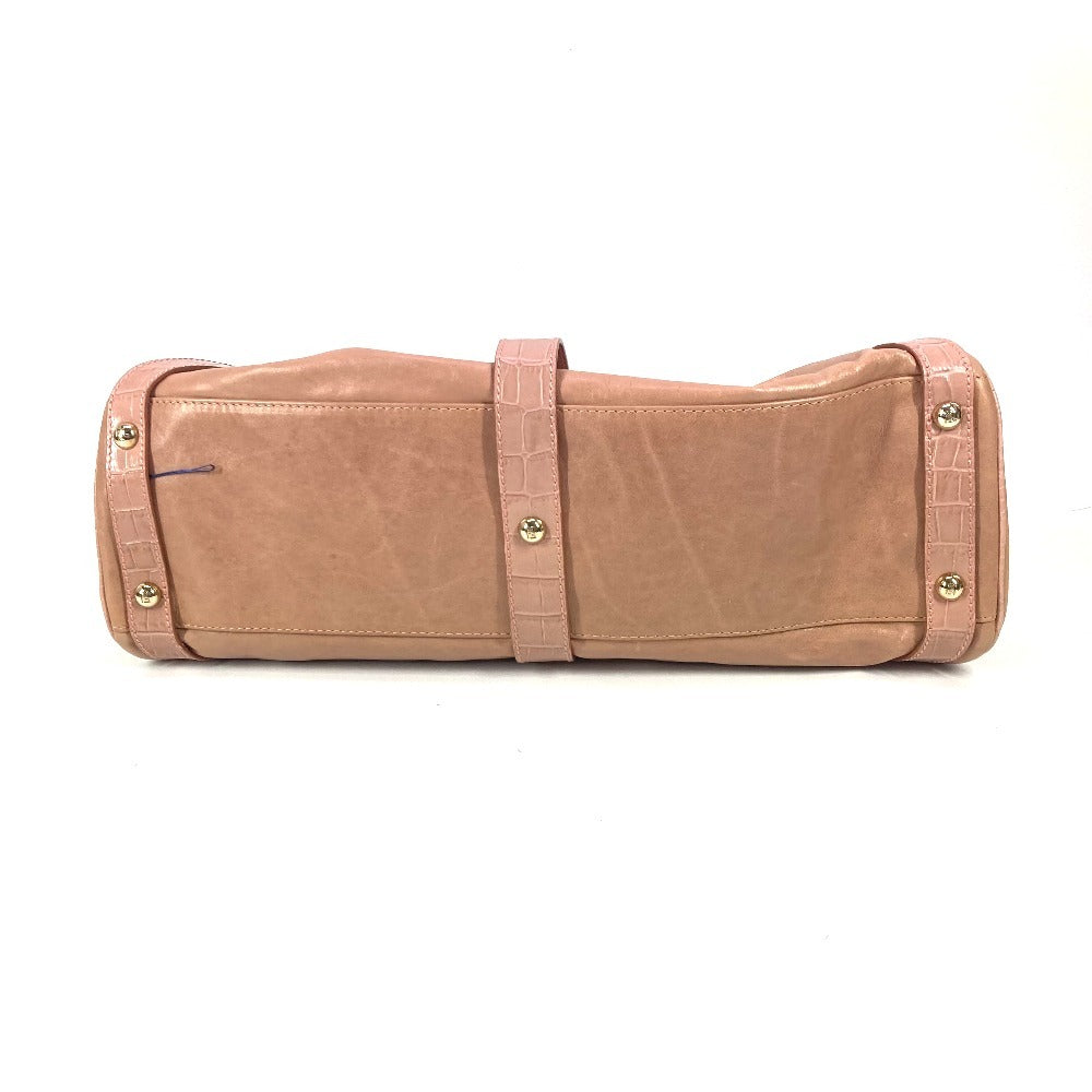 FENDI Tote Bag leather pink Turn lock