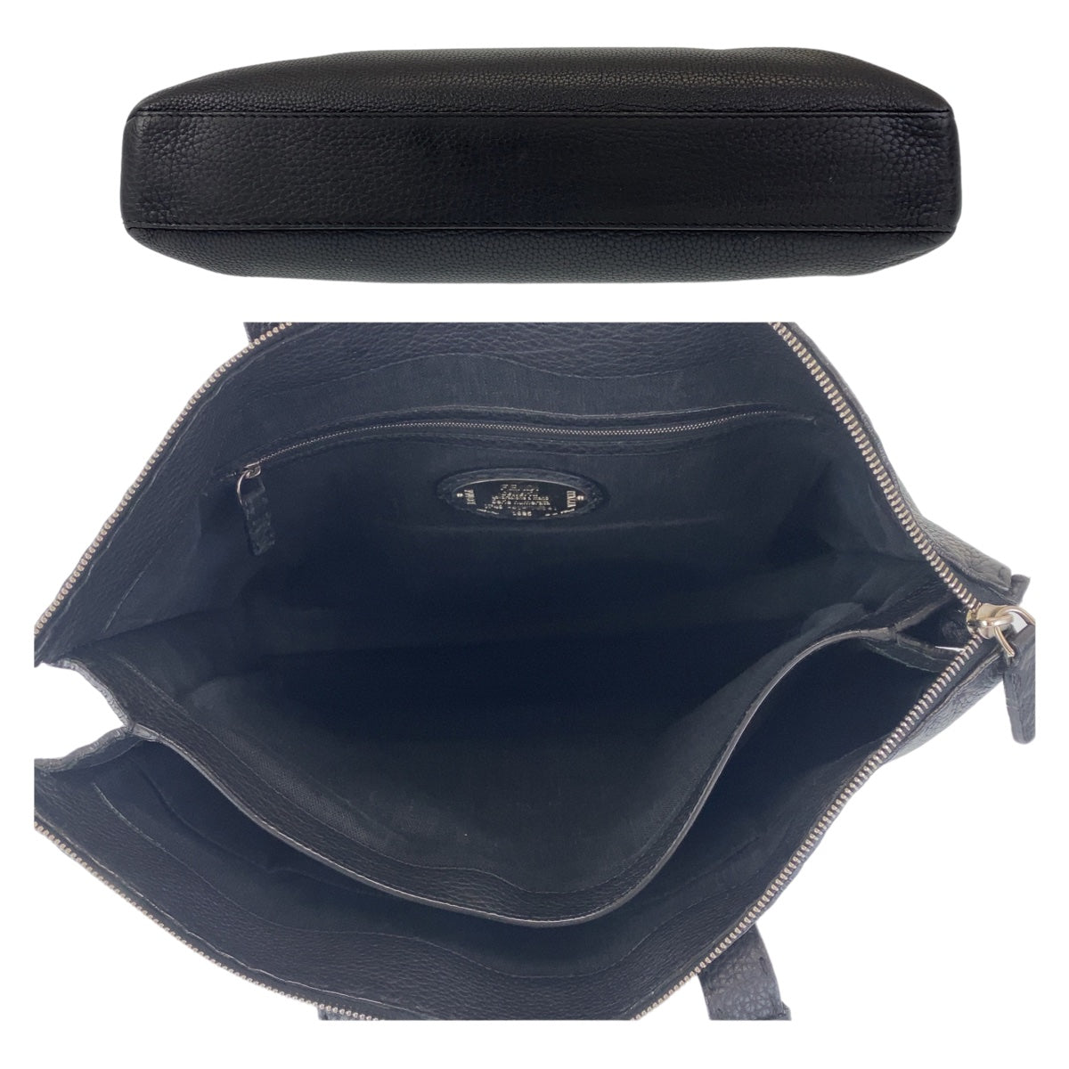 FENDI Business bag leather Black SilverMetal Celeria