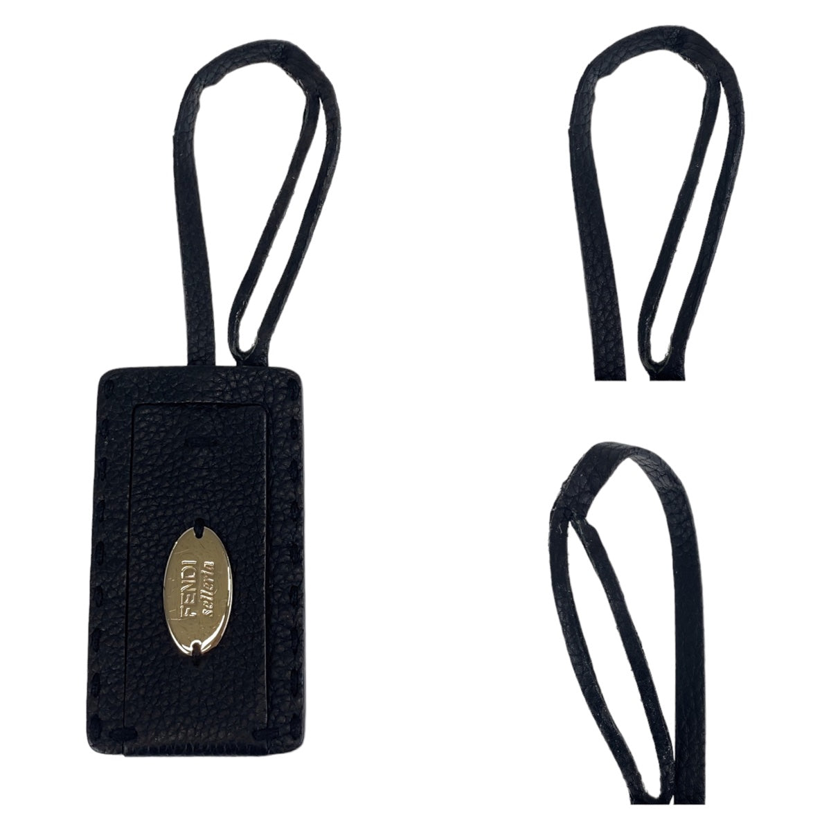 FENDI Business bag leather Black SilverMetal Celeria