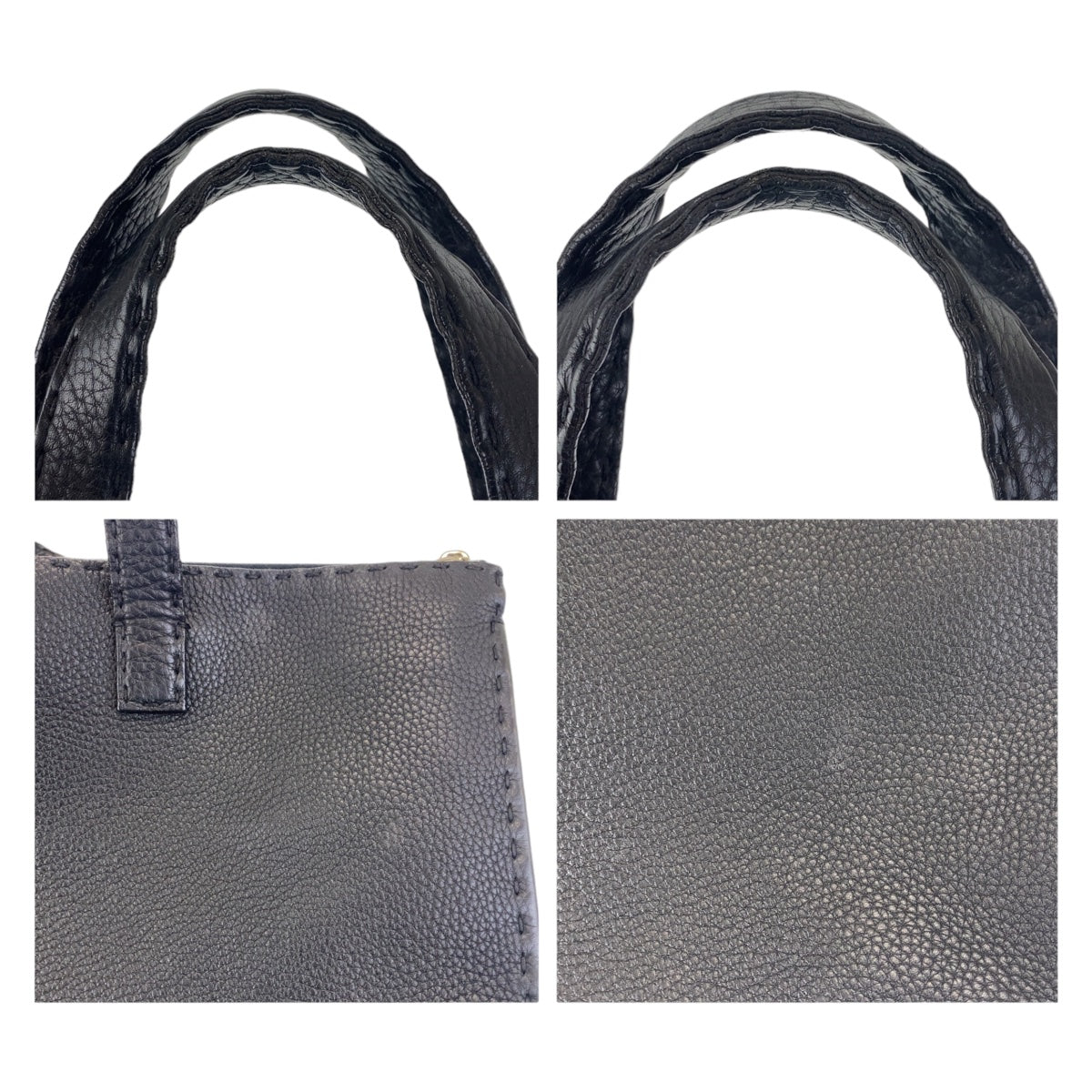FENDI Business bag leather Black SilverMetal Celeria