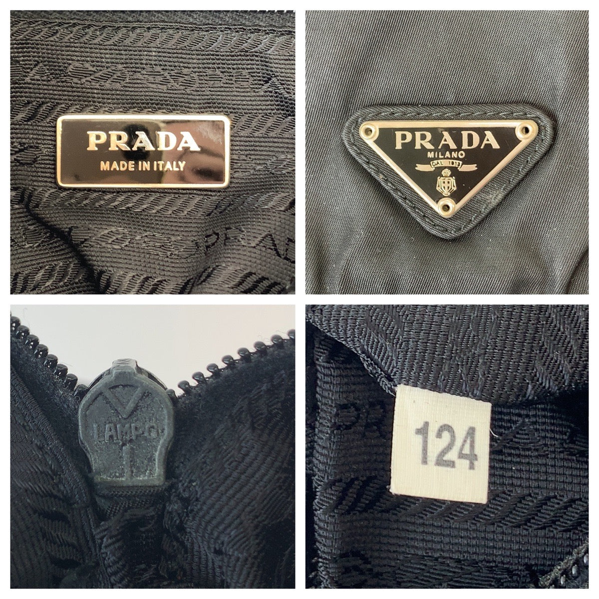 PRADA Shoulder Bag 1BD994 Nylon Black SilverMetal Test Triangle With logo
