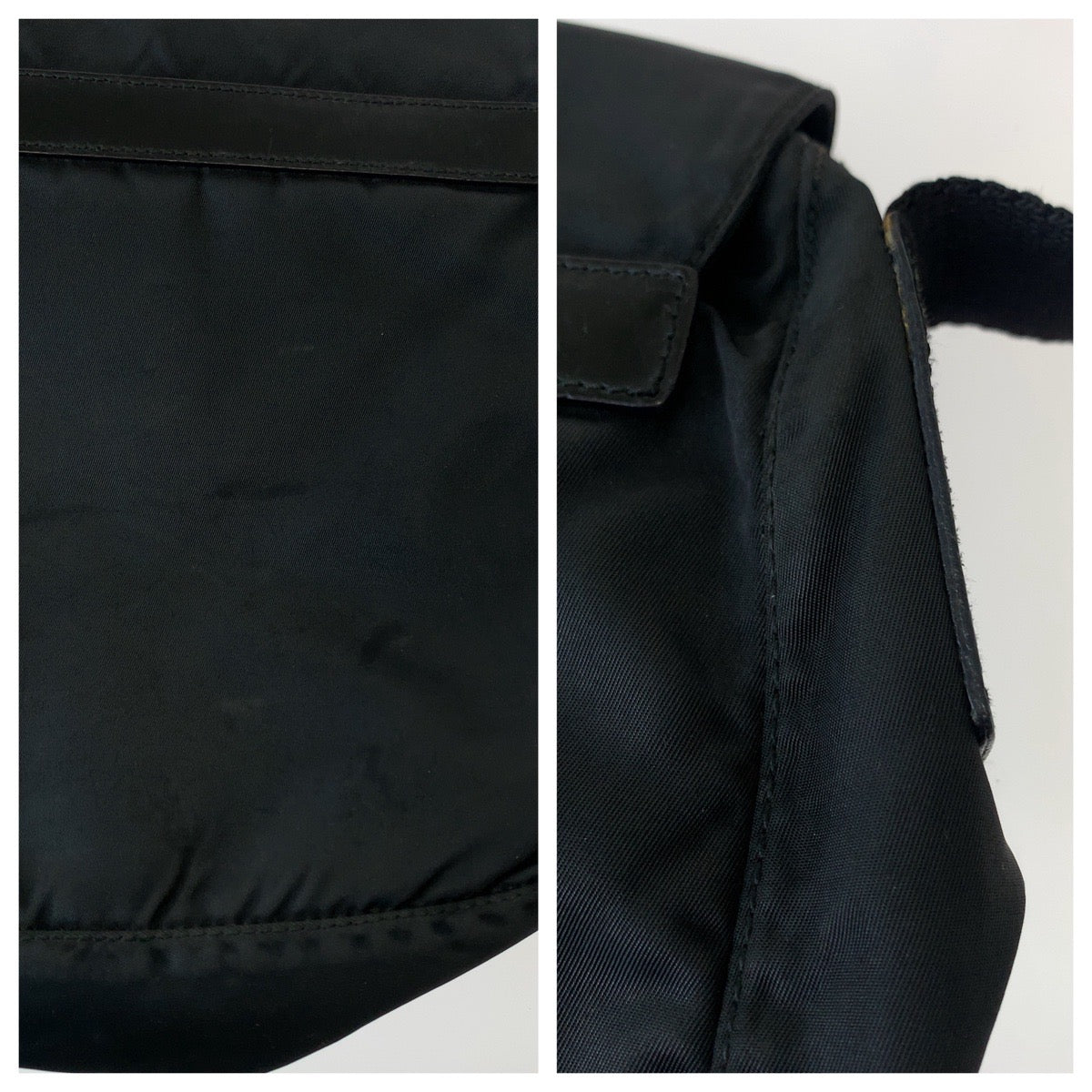 PRADA Shoulder Bag 1BD994 Nylon Black SilverMetal Test Triangle With logo