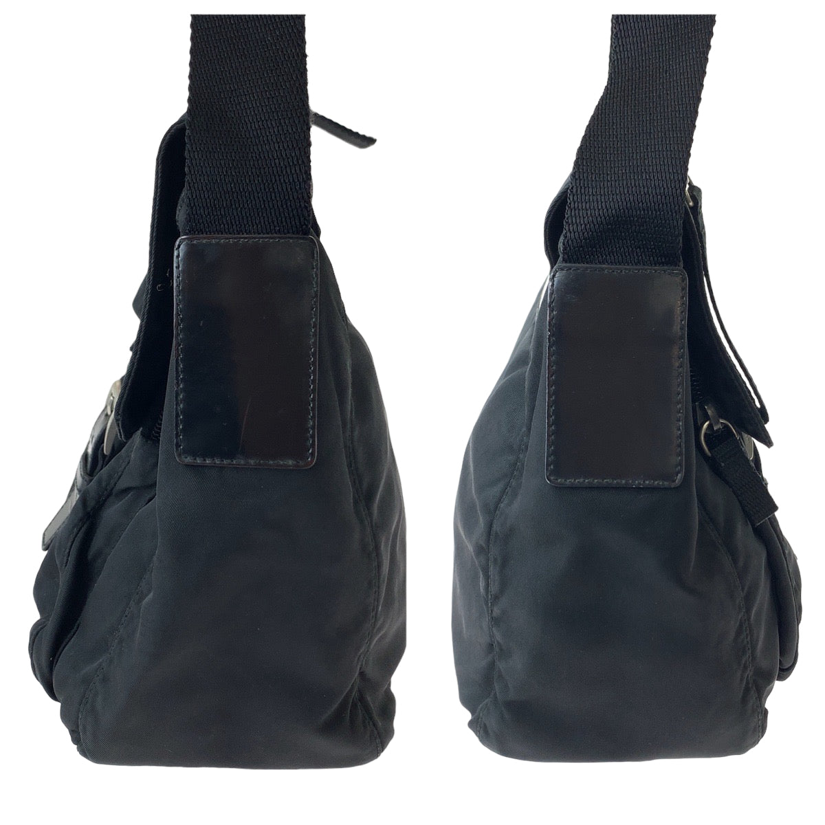 PRADA Shoulder Bag 1BD994 Nylon Black SilverMetal Test Triangle With logo