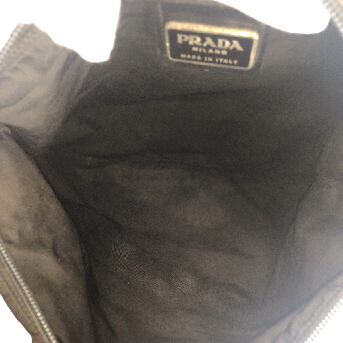 PRADA Shoulder Bag 42 Nylon Black SilverMetal Test Triangle With logo