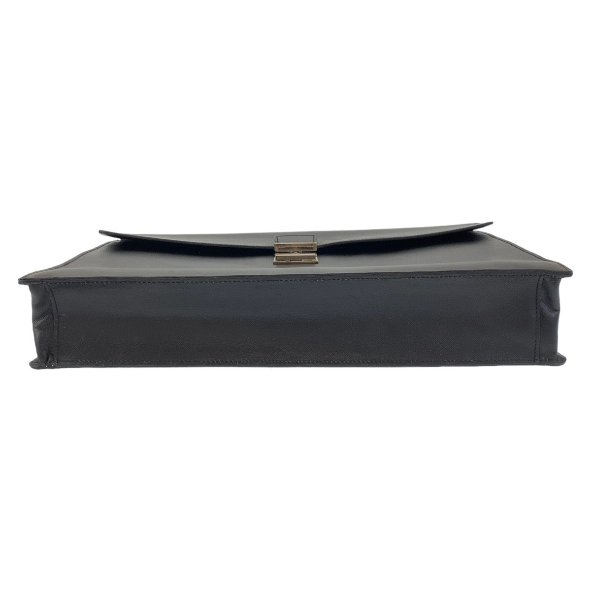PRADA Business bag leather Black SilverMetal Safiano
