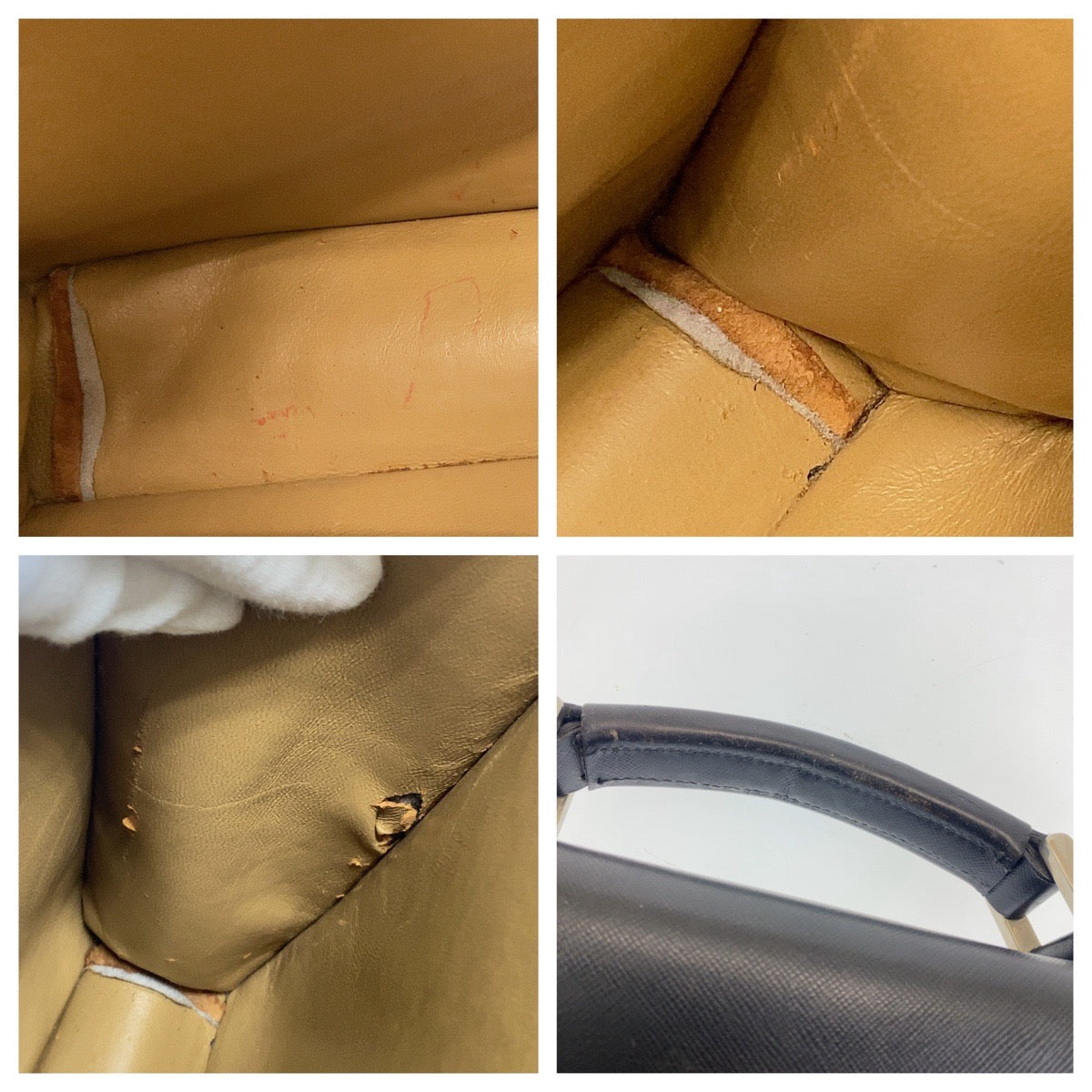PRADA Business bag leather Black SilverMetal Safiano