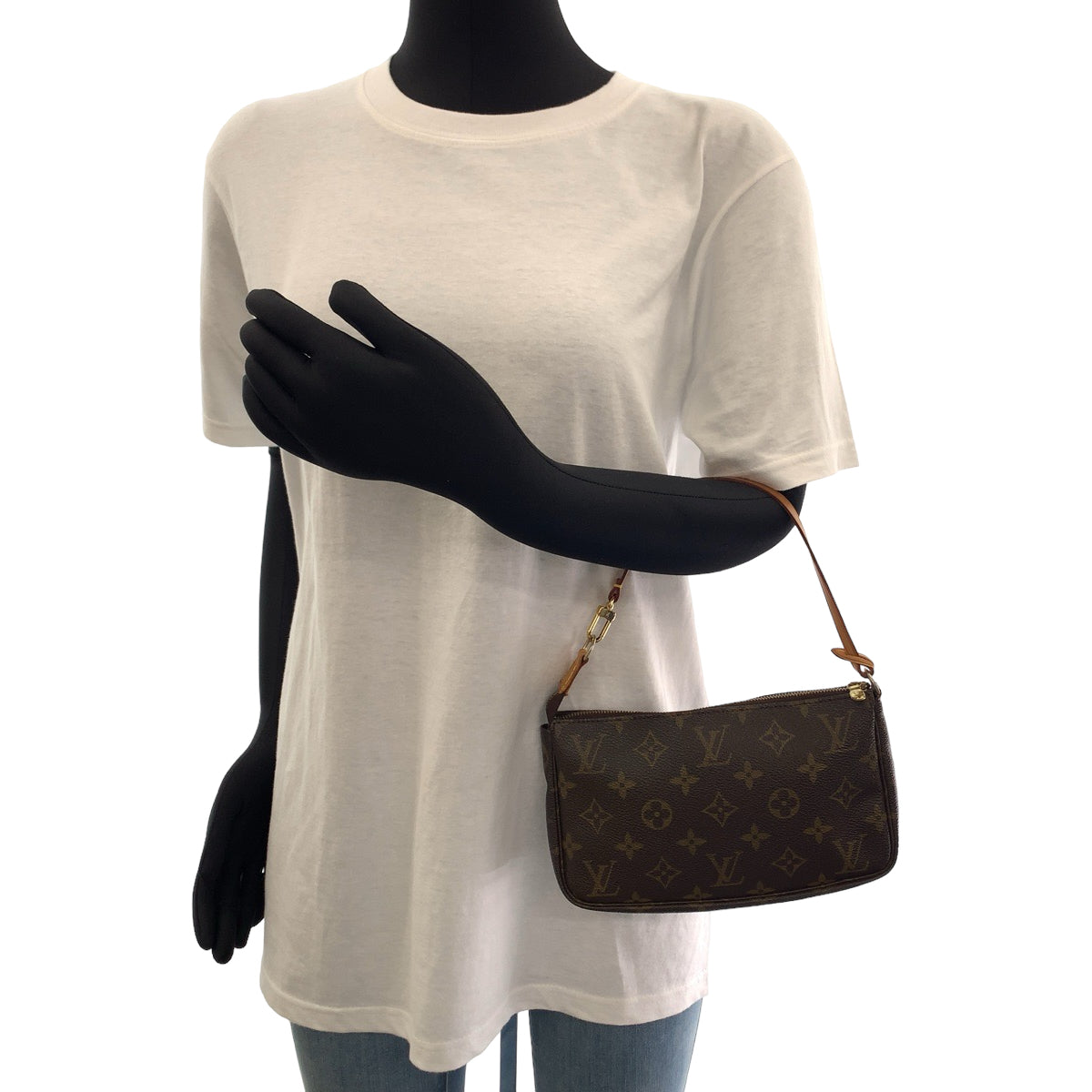LOUIS VUITTON Handbag M40712 PVC Brown Gold Metal Monogram Accesspo