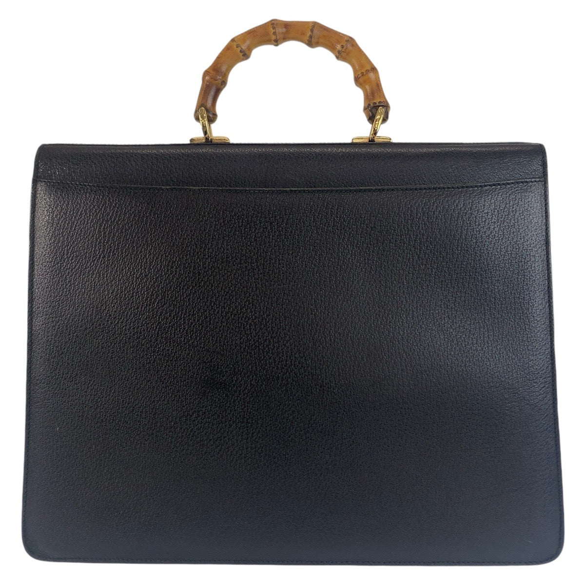 GUCCI Business bag 015.1046.3304 leather Black GoldMetal Bamboo Old Gucci