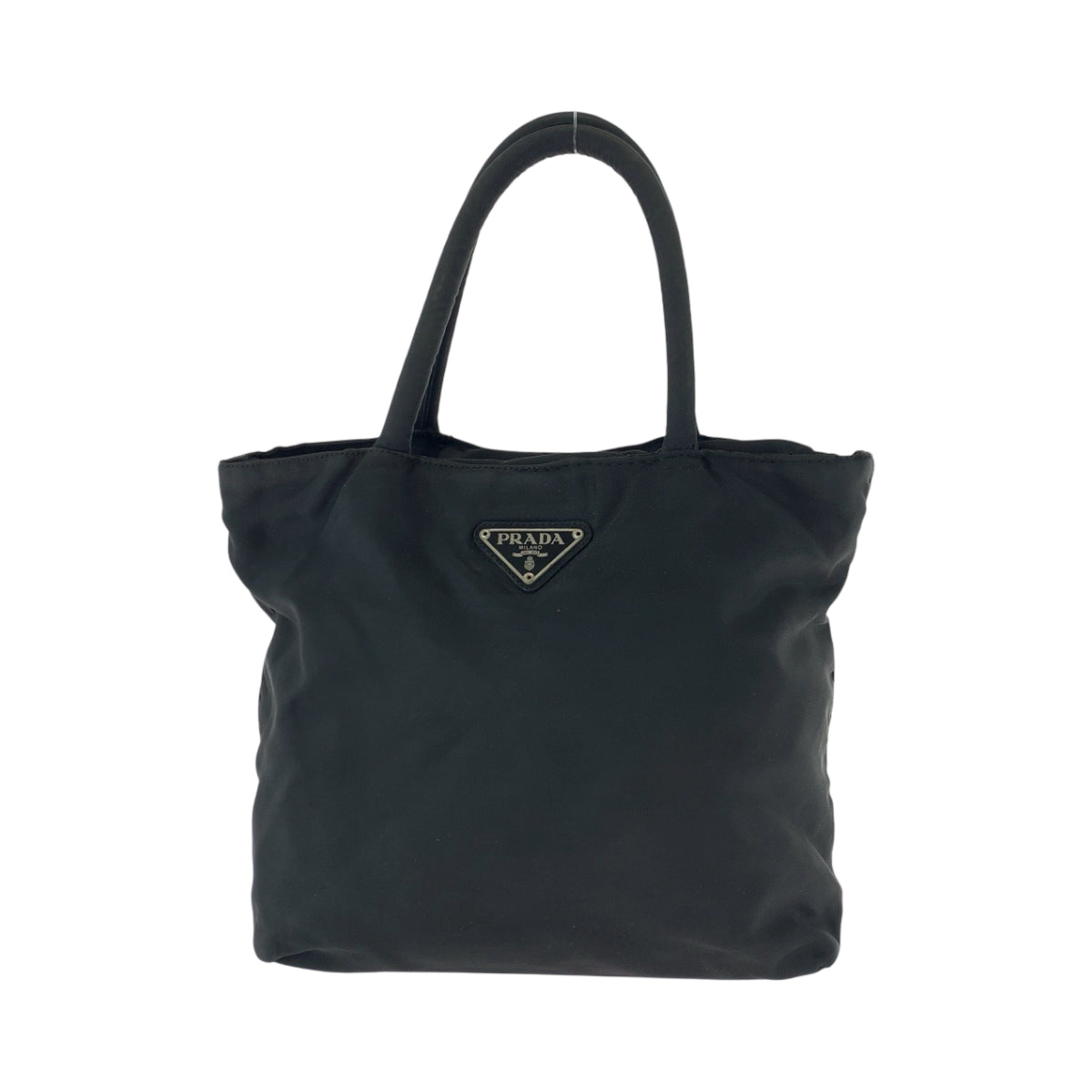 PRADA Handbag Nylon Black SilverMetal Test Triangle With logo