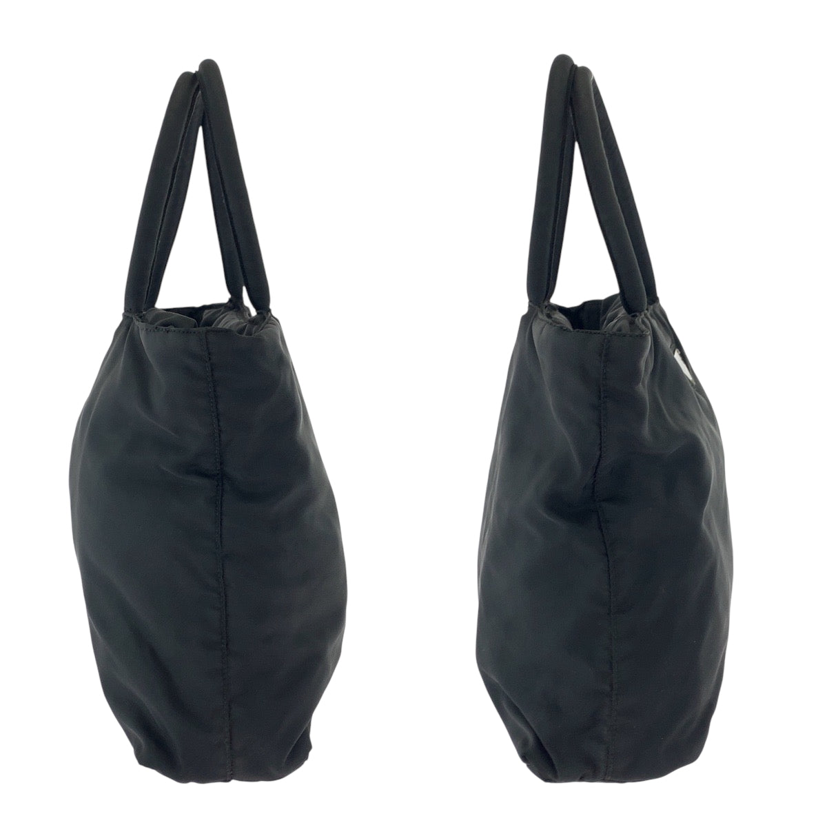 PRADA Handbag Nylon Black SilverMetal Test Triangle With logo