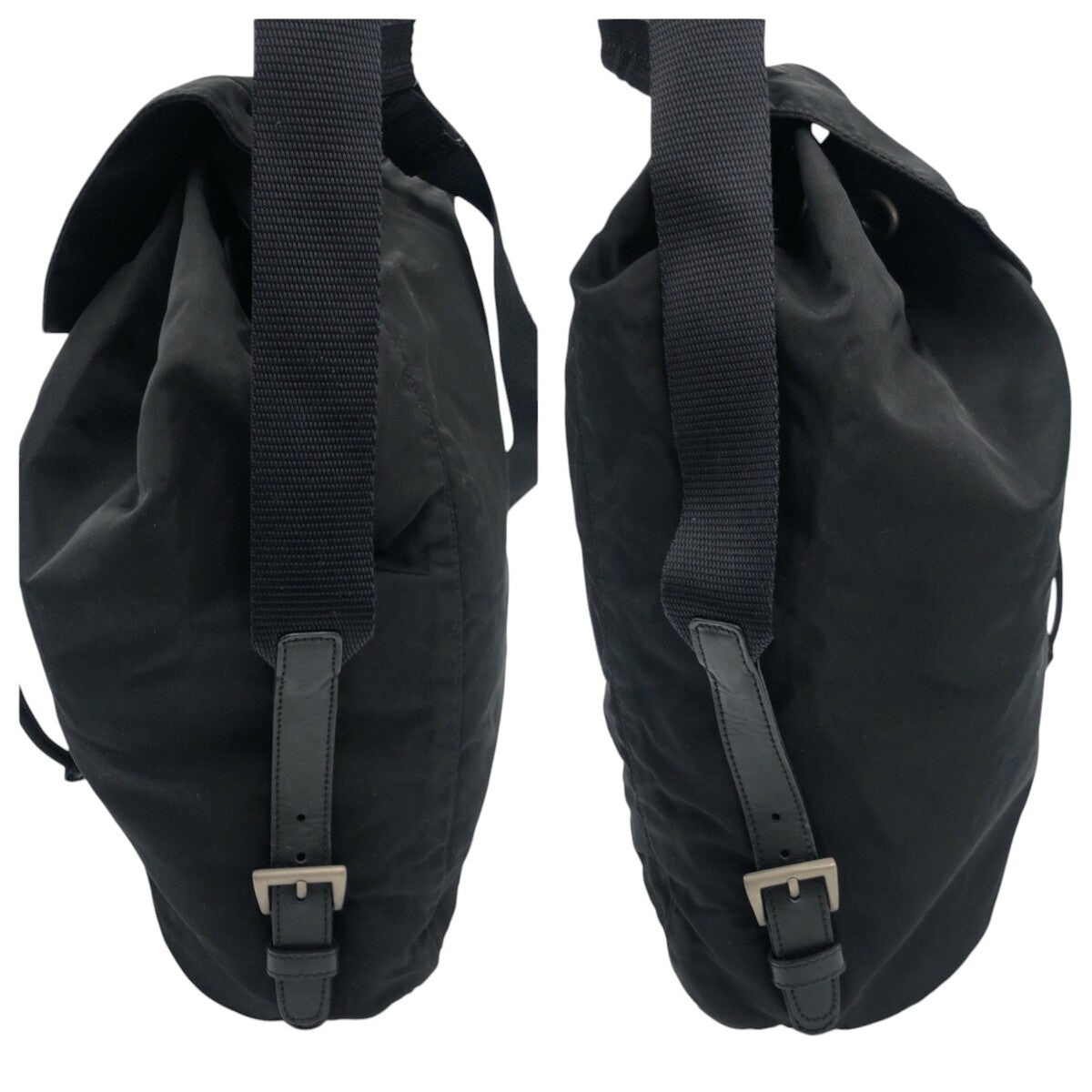 PRADA Backpack Nylon Black black Test Triangular logo