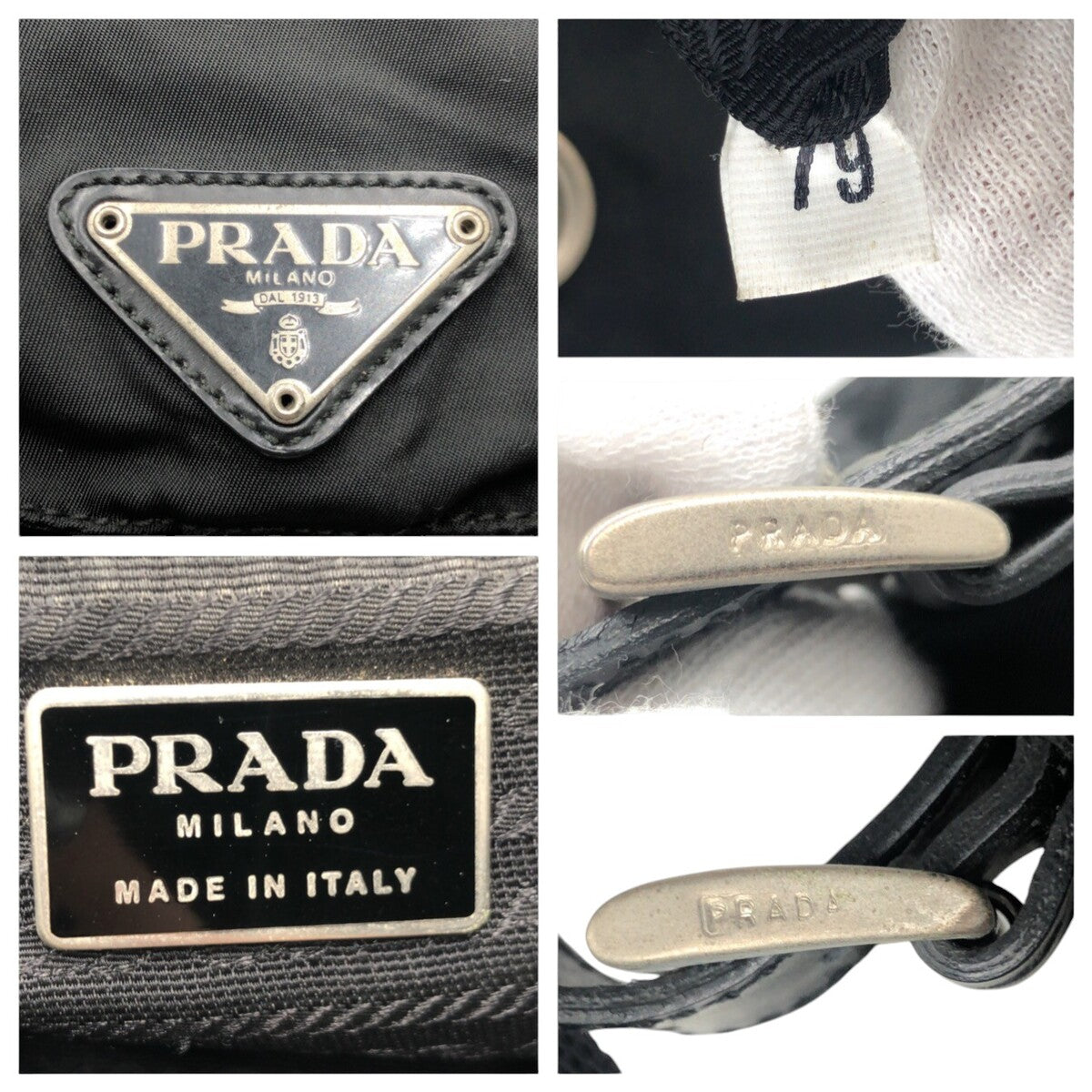 PRADA Backpack Nylon Black black Test Triangular logo