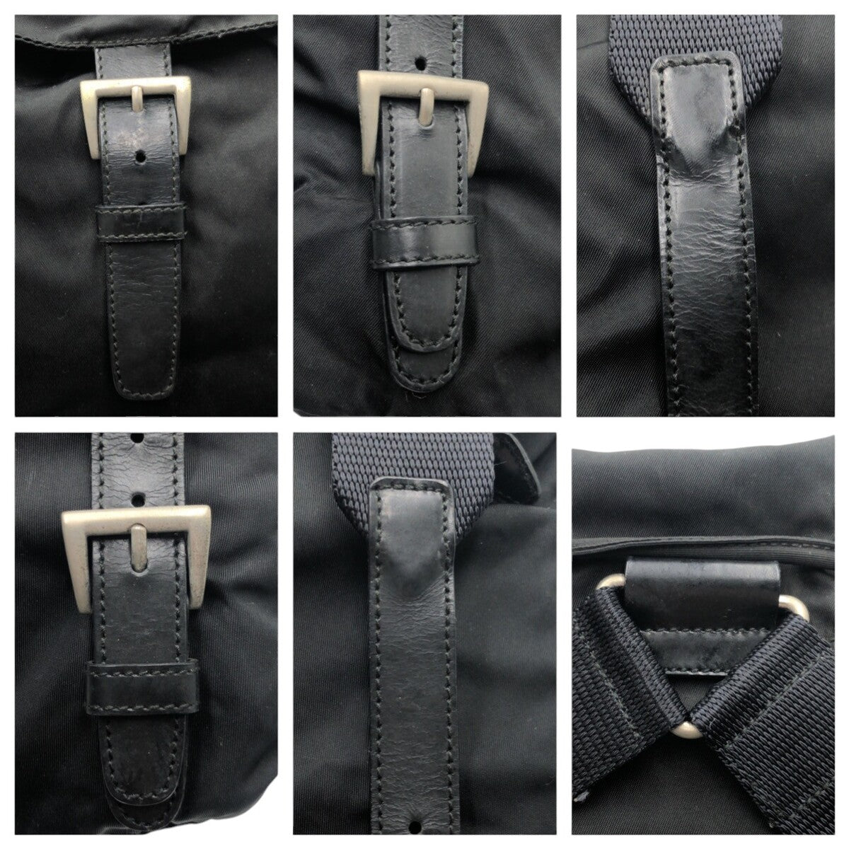 PRADA Backpack Nylon Black black Test Triangular logo
