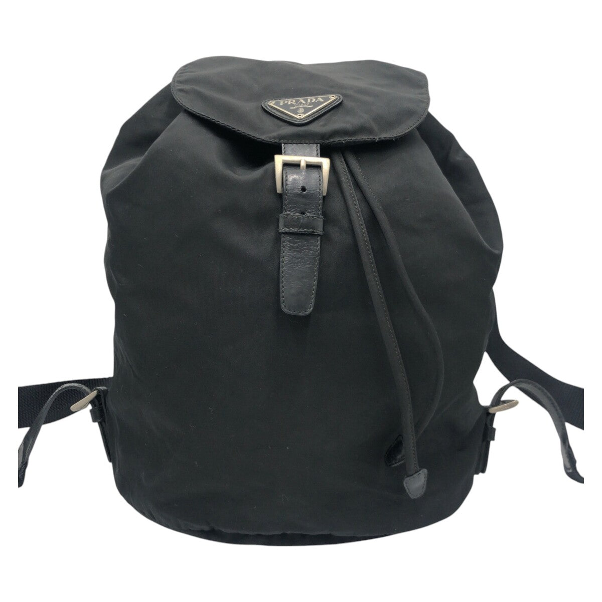 PRADA Backpack Nylon Black black Test Triangular logo
