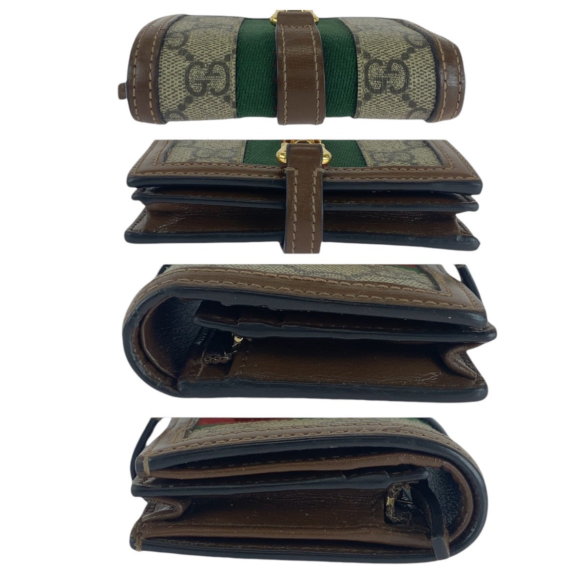 GUCCI Bifold Wallet 645536 GG Supreme Canvas Brown multicolor Jackie