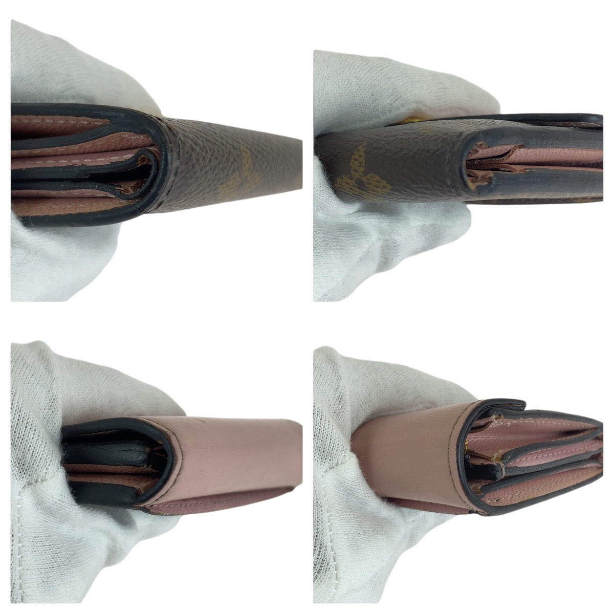 LOUIS VUITTON Tri-fold wallet M62933 leather Rose Ballerine Pink Brown Monogram Portefeuille Zoe