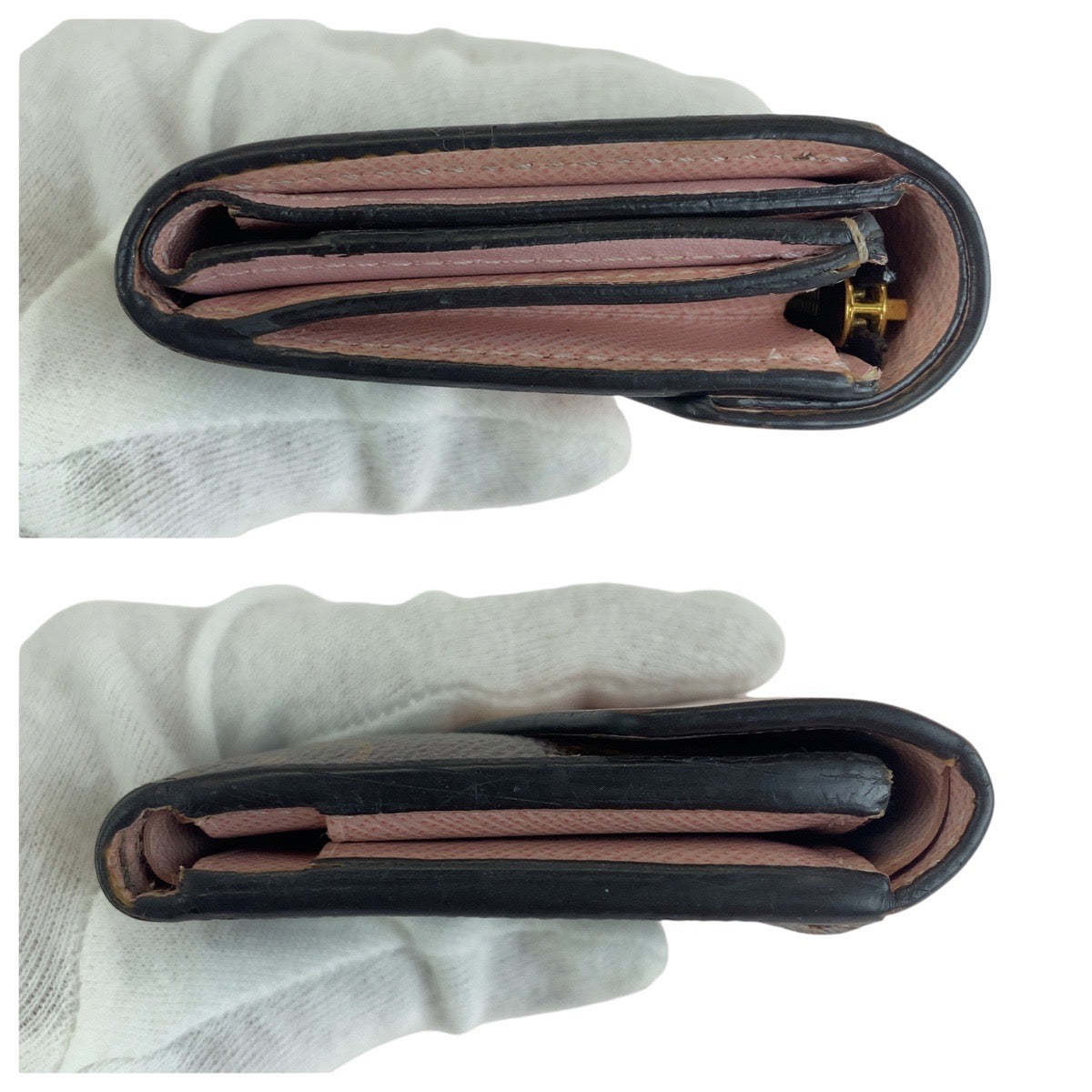 LOUIS VUITTON Tri-fold wallet M62933 leather Rose Ballerine Pink Brown Monogram Portefeuille Zoe