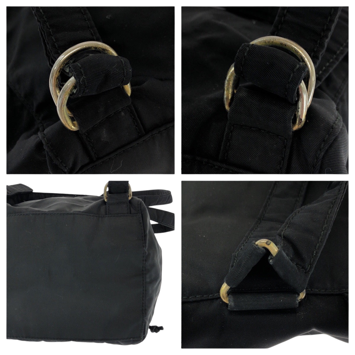PRADA Backpack Nylon black Test embroidery